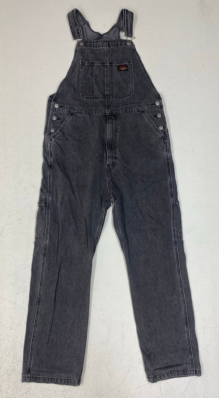 Women Levi's Workwear Relaxed Straight faded denim jean cotton overalls, M